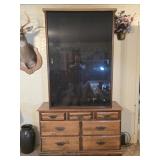 Oak Dresser & Gun Cabinet Hutch 50'W 18'D 85ï¿½'T