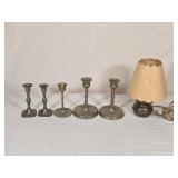 Brass Candleholders & Lamp 4' to 8' lamp