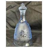 Tiara Indiana Ice Blue Sandwich Glass Bell 6ï¿½