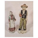Ceramic Grandpa & Grandma Figures 9ï¿½' & 12'