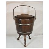 Vintage Wood Firkin Sewing Basket 21'T 14'W