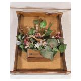 Rustic Wooden Planter w/ Artificial Flowers 14' x