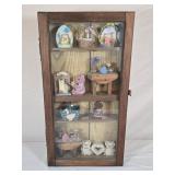 Wooden Curio Cabinet w/ Contents 11ï¿½'W 3ï¿½'D 22'T