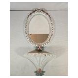 Plastic Framed Mirror & Shelf