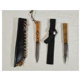 Vintage Old Hickory Knives w/ Homemade Sheaths