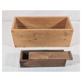 2 Wooden Storage Boxes