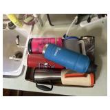 Box lot of assorted water bottles