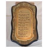 Home Interiors Homco Ten Command on Wood Plaque