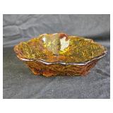Amber Indiana Glass Longberry Bowl 7'W 2ï¿½'T