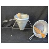 2 Aluminum Cone Collander Strainers