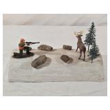 Handmade Hunting Scene on Wood Log 12'L 6'W