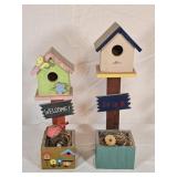 Wooden Birdhouse Decor 13' & 16' tall