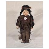 Vintage Native American Porcelain Doll 14'