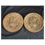 2 Ceramic Floral Plate Wall Decor 7ï¿½'
