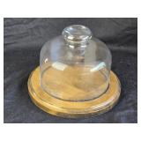 Cheese Board & Glass Dome Cover 8ï¿½'W 6ï¿½'T