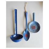 Blue Speckled Enamelware Utensils