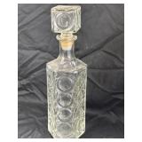 Vintage 1960s CIRCLE INDENT Clear Glass LIQUOR