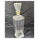 Vintage 1970s Whiskey Decanter Clear Glass Bottle
