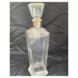 Vintage 1970s Whiskey Decanter Clear Glass Bottle