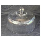 Clear Ribbed Glass Cake Dome Cover 10'W 6'T