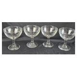 Vintage Clear Stemmed Champagne Glasses 4ï¿½' tall