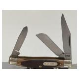 (SC) Vintage Schrade Knife Old Timer 3 Blade USA