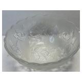 (C) Glass Rose Pattern Bowl 10' Diameter