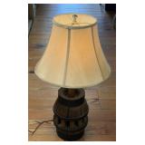 (E) Wagon Wheel Lamp-Made From The Hub Of A Wagon