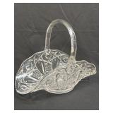 (B) Vintage L.E. Smith Crystal Glass Basket