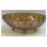 (B) Vintage Indiana Glass Amber Carnival Footed