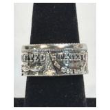 (SC) Silver-Toned Classic Dollar Ring United State