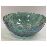 (B) Vintage Carnival Glass Iridescent Green Gold