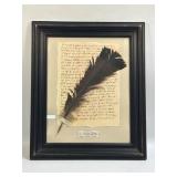 (F) FRAMED POETRY & FEATHER QUILL PEN Overall
