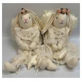 (E) Victorian Easter Bunny Decor Angel Figure