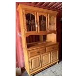Oak Step Back Lighted China Cabinet 2 Pc 54' X