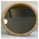 (F) IKEA Round Rattan Mirror 19.5