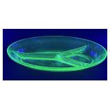 (D) Vintage Uranium Green Depression Glass