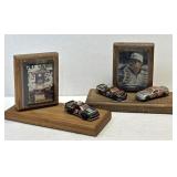 (C) 2 Pc Earnhardt Wooden Stand Collectibles as