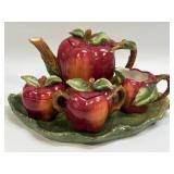 (B) Apple Teapot Set With Teapot, Creamer 2