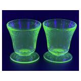 (D) Vintage Hazel Atlas Uranium Green Depression