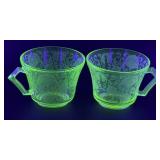 (D) Vintage Uranium Green Depression Glass