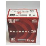 (SC) Full Box Federal 9MM Luger Aluminum FMJ RN