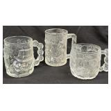(B) McDonald's Mugs Snowman Batman and Flintstones