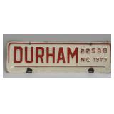 (D) Vintage 1973 Durham NC License Plate