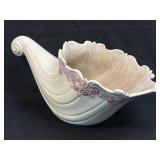 (B) Studio Pottery Ceramic Cornucopia With Pink