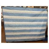 (B) Handmade Blue Quilt  with Floral Design as