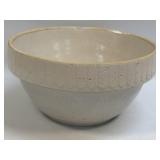 (D) Early Mixing Bowl Beige Picket Fence Pattern