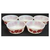 (D) WHITE GLASS HAZEL ATLAS BOWL / MAPLE LEAF