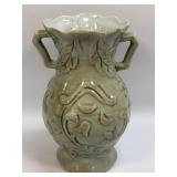 (B) 10' Tall SATSUMA STYLE GREEN DOUBLE HANDLE