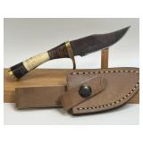 (SC) 6' Fixed Blade Damascus Style Knife With